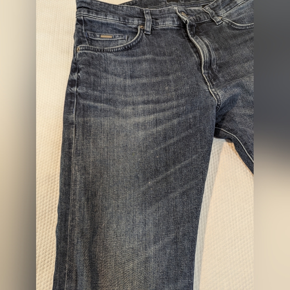 HUGO BOSS Men's Jeans Size W30 L32 Slim Fit Blue Stretch Denim Zip . - Picture 10 of 11
